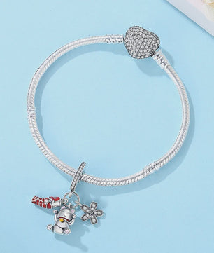 925 Sterling Zilveren Bedel Lucky Cat - Chinees Nieuwjaar & Japanse Stijl Hanger voor Dames Armbanden & Kettingen