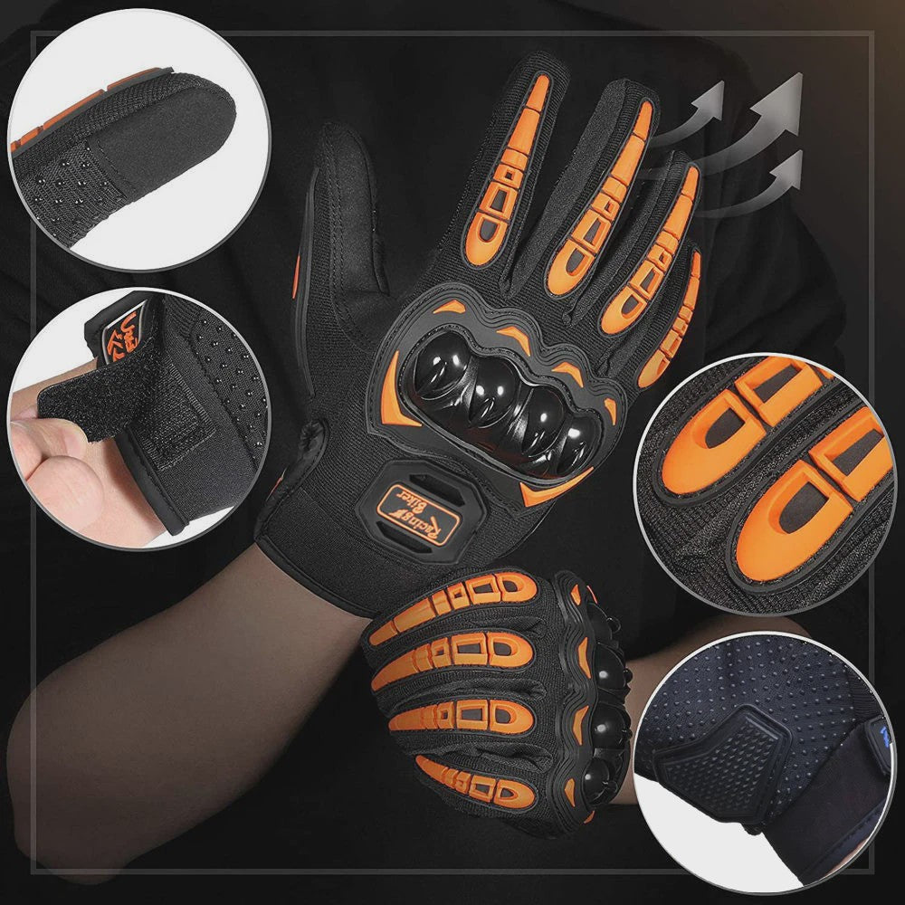 Motorhandschoenen Race Zomer Motocross Valbescherming Ademend Blauw Rood