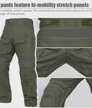 Tactisch Uniform Set: G3 Combat Shirt & Cargo Broek met Kniebeschermers - Heren