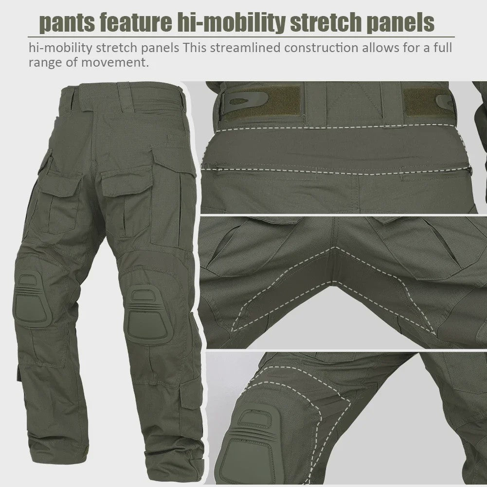 Tactisch Uniform Set: G3 Combat Shirt & Cargo Broek met Kniebeschermers - Heren