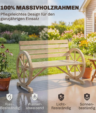 Houten Tuinbank 2-Persoons met Karwiel Design - Stevig en Duurzaam tot 240 kg