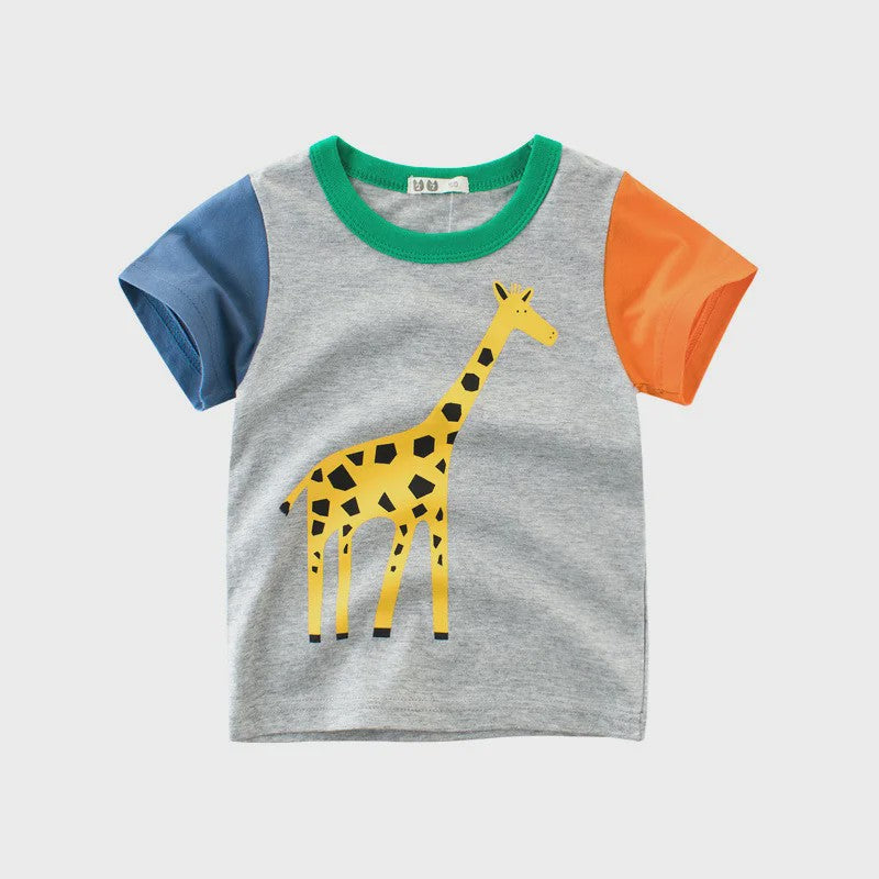 Zomer T-shirts Jongens 2-8 Jaar - Katoen, Korte Mouw met Leuke Prints