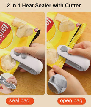 Mini Heat Sealer: Draagbare Plastic Zak Sealer & Snijder met USB Opladen