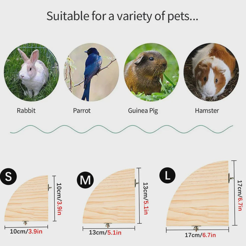 Houten Vogel Speelplatform & Zitstok voor Kooi - Geschikt voor Papegaaien, Parkieten & Knaagdieren