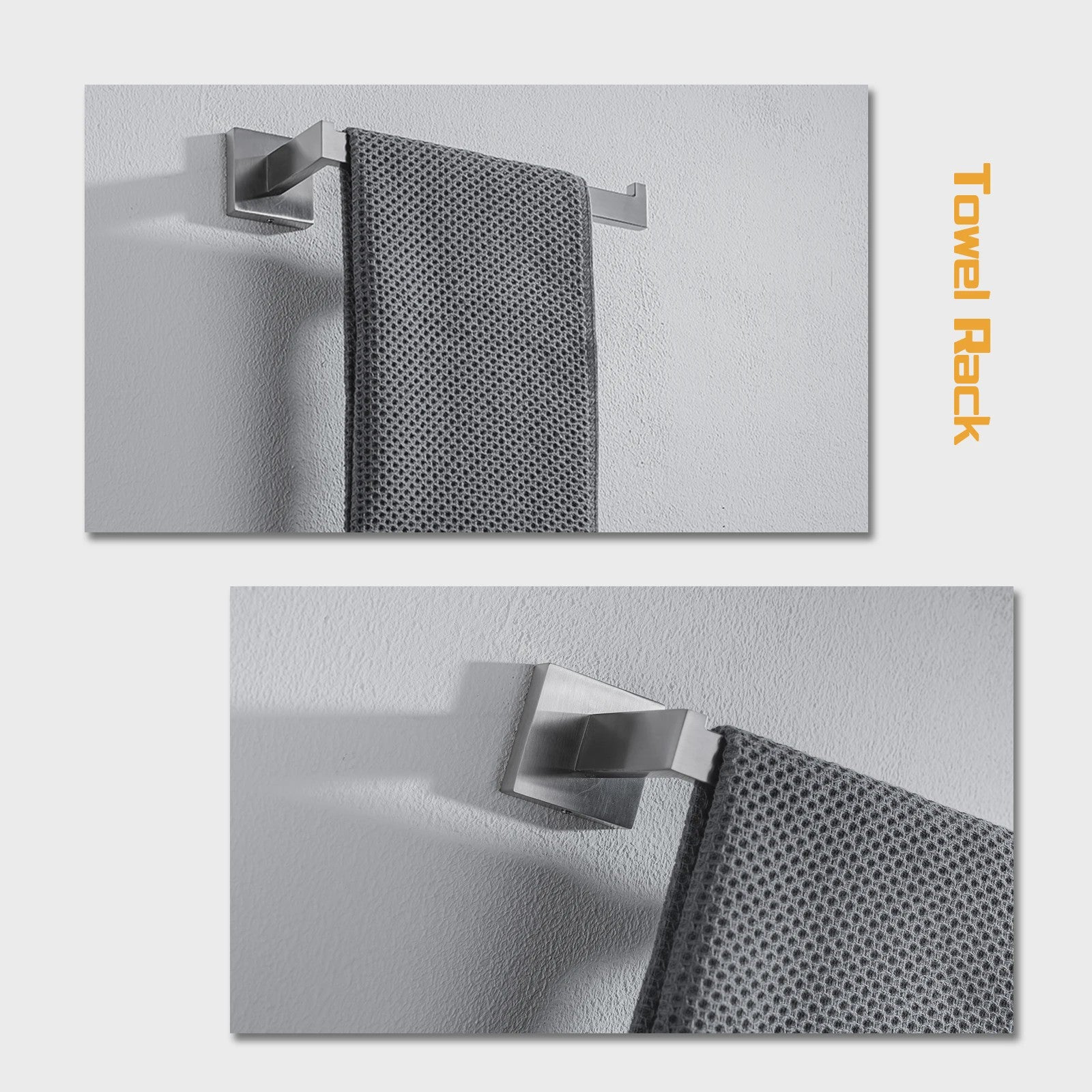 Complete Badkamer Accessoires Set - Zwart & Geborsteld Staal