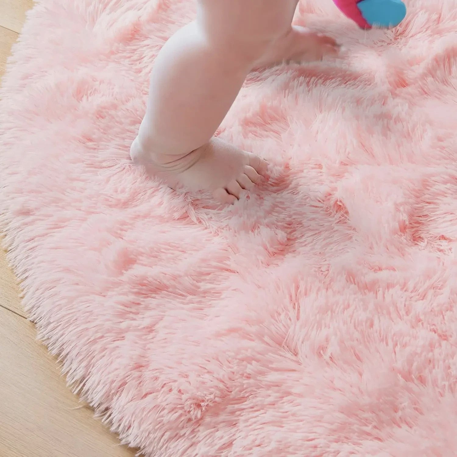 Zacht Rond Vloerkleed voor Kinderkamer Meisjes - Pluche Princess Kasteel Decor