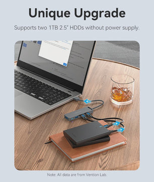 Vention USB 3.0 Hub met 4 Poorten - Hoge Snelheid & Brede Compatibiliteit