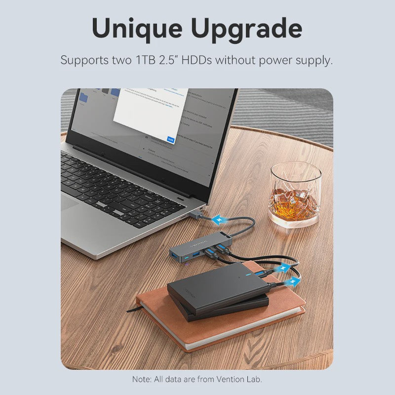 Vention USB 3.0 Hub met 4 Poorten - Hoge Snelheid & Brede Compatibiliteit