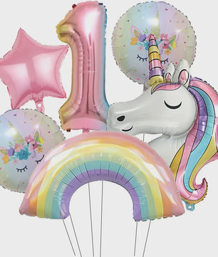 Regenboog Eenhoorn Folieballon Set - 32 Inch Gegradueerde Cijferballon voor Feestjes