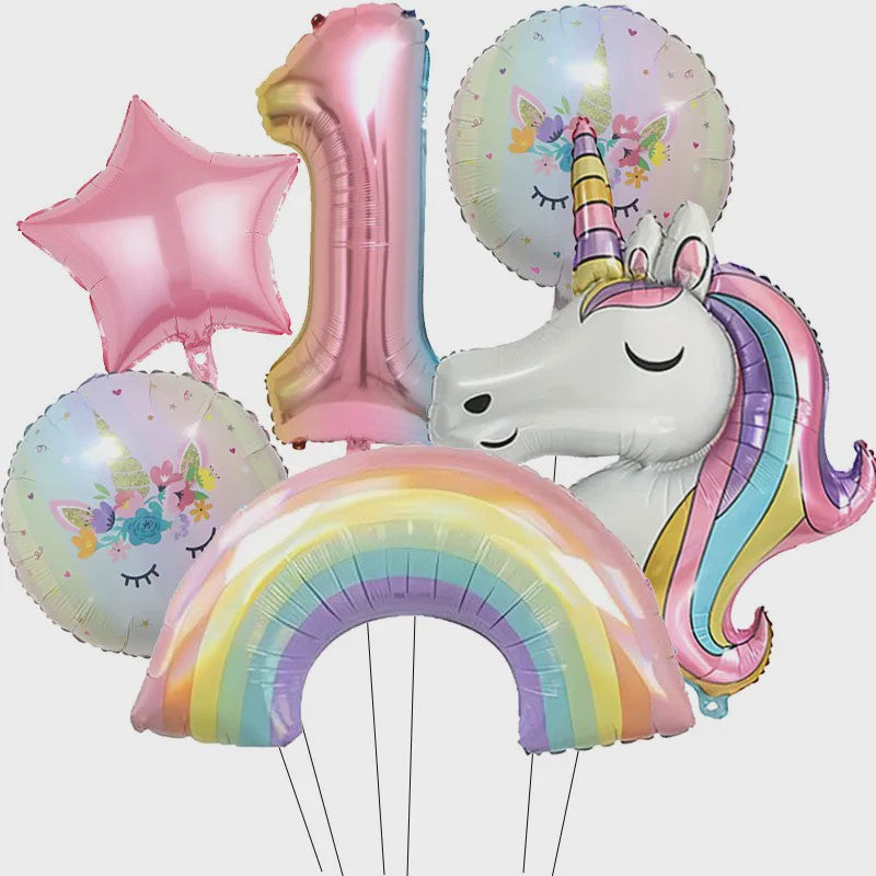 Regenboog Eenhoorn Folieballon Set - 32 Inch Gegradueerde Cijferballon voor Feestjes