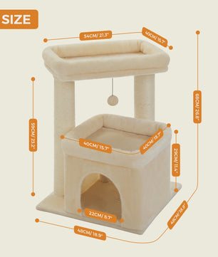 Kattenboom met Condo, Dubbele Perch en Krabpalen - Perfect voor Binnenkatten en Kittens