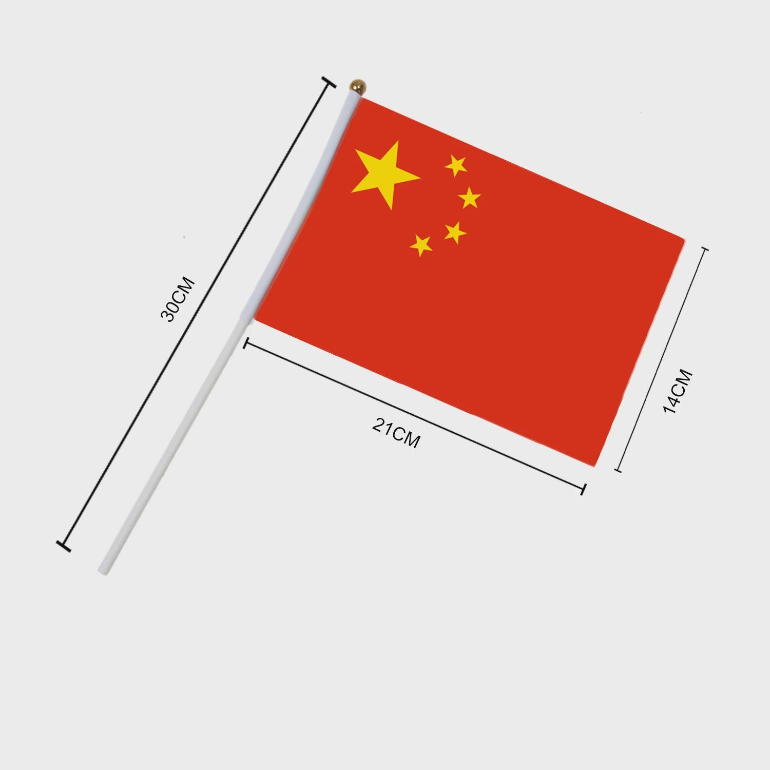 10x Chinese Handzwaai Vlaggen 21x14cm - Perfect voor Feesten, Sport & Decoratie