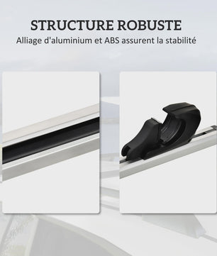 HOMCOM car roof bars lock luggage rack 2 Keys provided aluminum alloy x 5,5x7 c