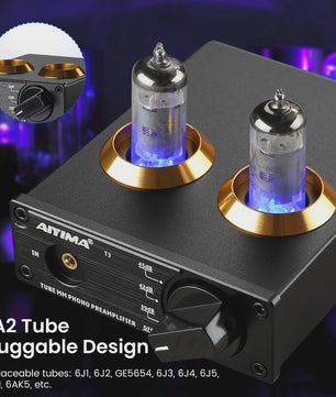 AIYIMA T3 HiFi Vacuum Tube Phono Preamplifier voor Platenspeler