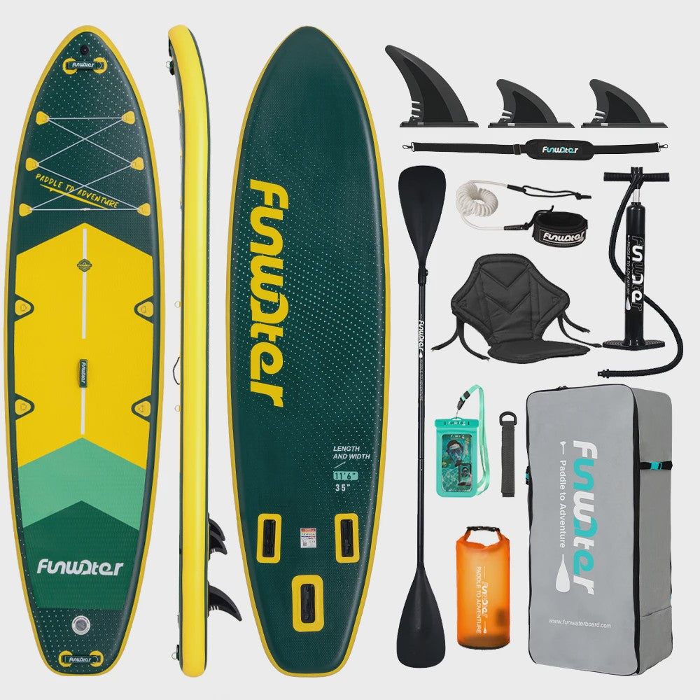 Opblaasbaar Stand Up Paddle Board Funwater 350cm - 200kg Capaciteit - Complete Set