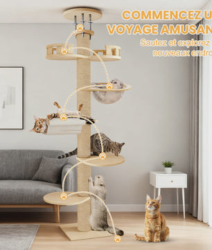 Luxe Kattenkrabpaal met Meerdere Plateau's en Sisal Kolommen