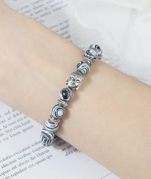 Buddha Hoofd Kralen Armbanden - Natuursteen (Tijgeroog, Vulkanisch, Malachiet, Rozenkwarts)