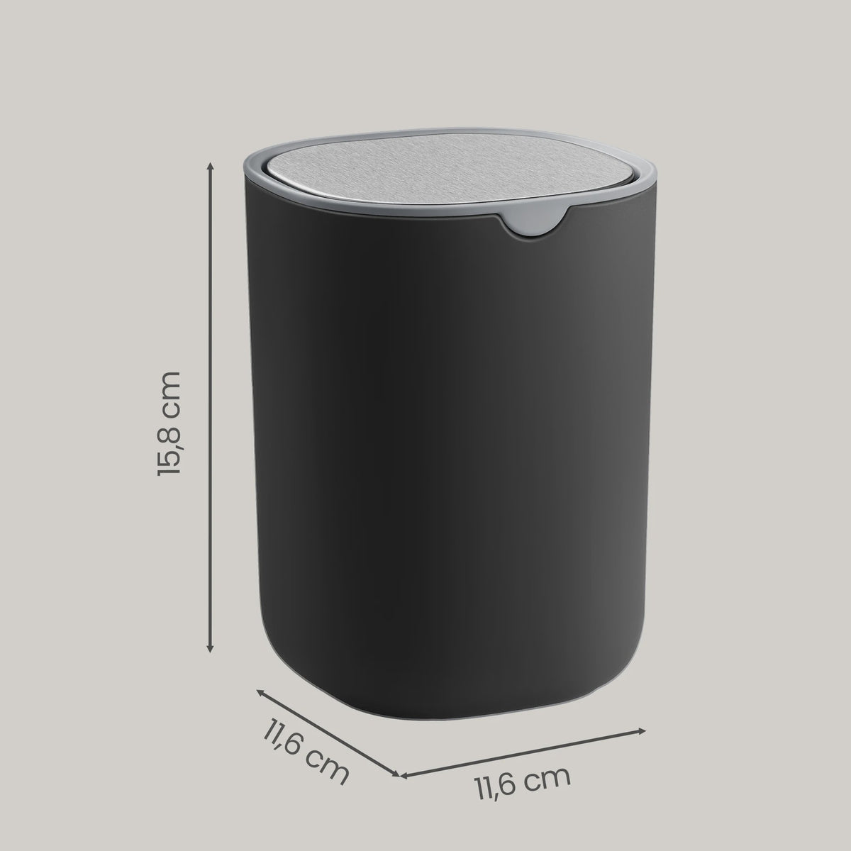 Songmics Tafel Prullenbak met Deksel - RVS Swing Lid, 1.5 Liter Capaciteit