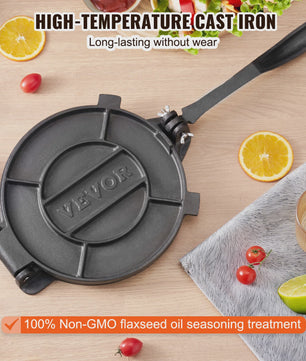 Gietijzeren Tortilla Pers - Heavy Duty Deegmaker voor Bloem Tortilla's