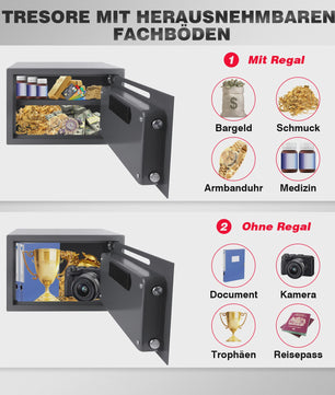 Brandwerende Waterdichte Kluis met Digitale Code & Sleutel - 4.6L/8.5L/16L
