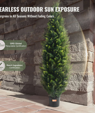 Kunst Echte Cipres Topiary Boom - Onderhoudsvrije Groene Decoratie voor Binnen & Buiten