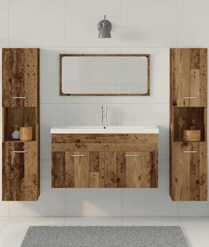 Complete Hout-look Badkamermeubelset voor Moderne Badkamers