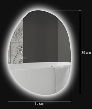 Homcom Badkamerspiegel met LED-verlichting: 3 Kleuren, Dimbaar, Anti-Condens & Geheugenfunctie
