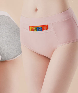 4-Pack Dames Menstruatie Ondergoed - Lekvrij, Hoge Taille Katoen Slips