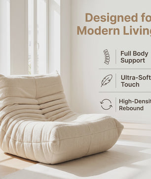 Sherpa Fleece Beanbag Fauteuil - Comfortabele Lounge Stoel voor Woonkamer & Slaapkamer