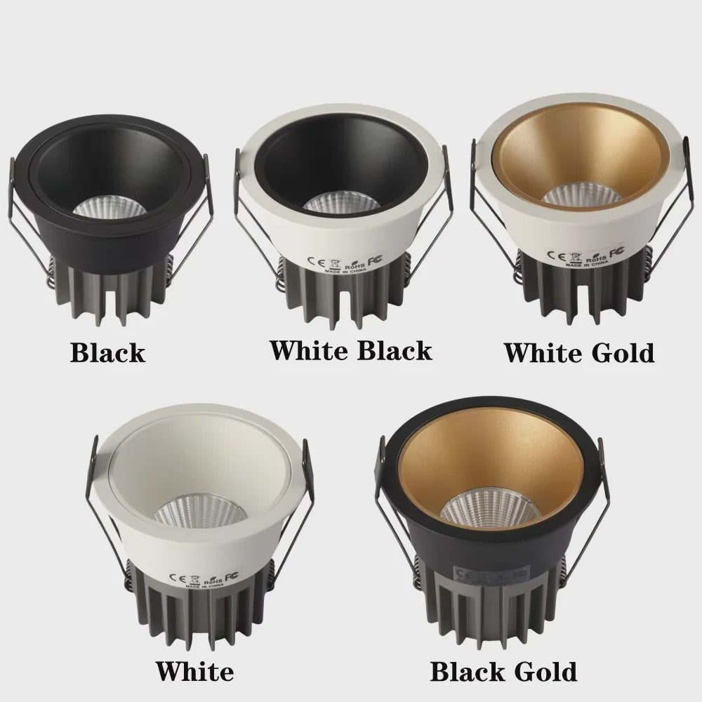 Dimbare LED Downlighter Inbouwspot Aluminium COB 110V/220V - Diverse Maten
