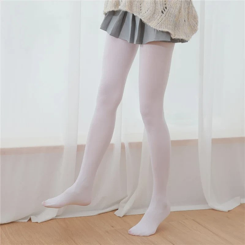 120D Lolita Stijl Dijhoge Nylon Kousen - Zoet & Sexy - Melkwit