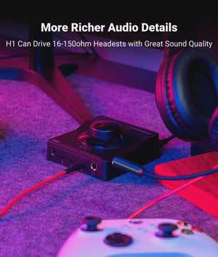 NEOHIPO H1 USB DAC Headphone Amplifier: Krachtige Audio voor Gaming, PC, PS5 & Mac