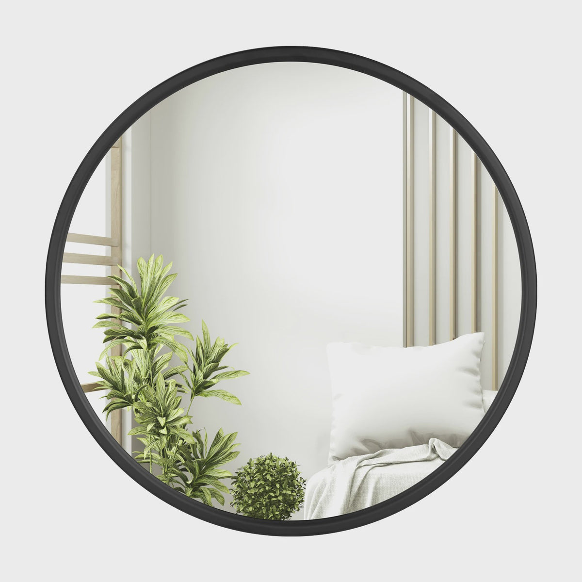Moderne Ronde Wandspiegel met Gouden Metalen Frame - SediaXL
