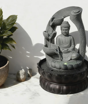 Zen Boeddha Tafelwaterpartij met Fontein - Meditatieve Decoratie voor Huis & Kantoor