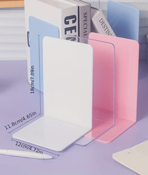 Set van 4 of 8 Stuks Transparante Acryl Boekensteunen voor Bureau & Opslag