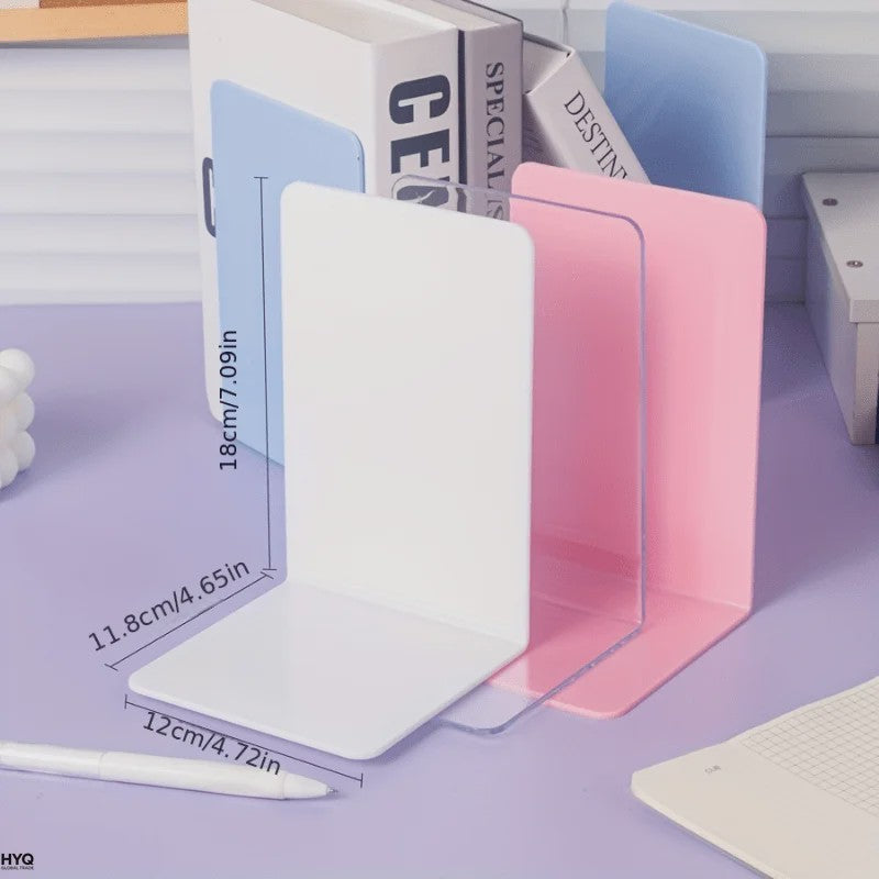 Set van 4 of 8 Stuks Transparante Acryl Boekensteunen voor Bureau & Opslag