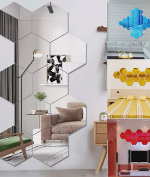 Zelfklevende Hexagon Spiegel Wandstickers - 3D Decoratie voor Elke Ruimte - DIY