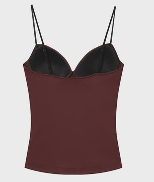 Dames Crop Top Corset Camisole Bruin - Mouwloos, Bodycon & Backless
