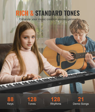Opvouwbaar 88 Toetsen Digitale Piano Keyboard met Bluetooth & MIDI - Draagbaar en Oplaadbaar
