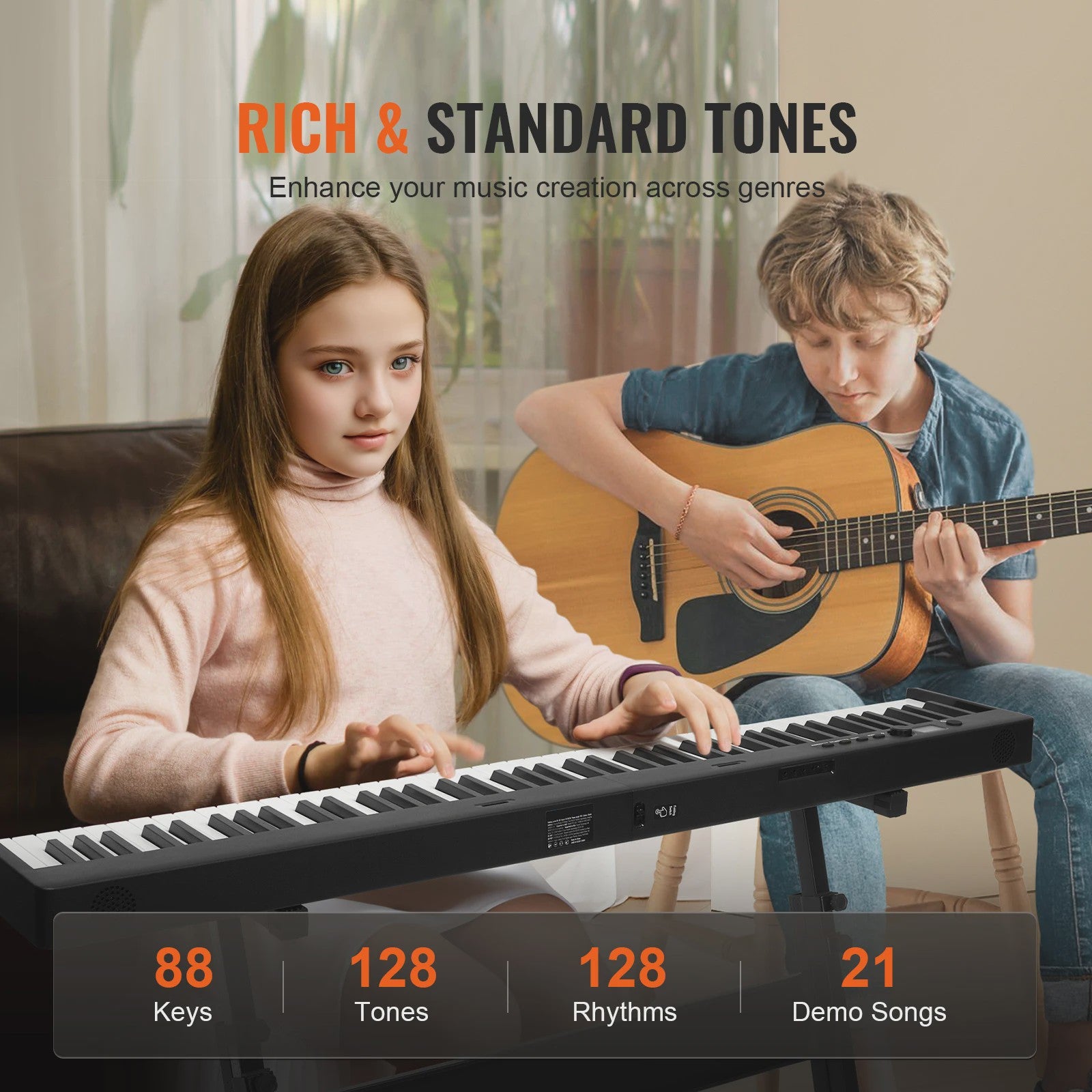 Opvouwbaar 88 Toetsen Digitale Piano Keyboard met Bluetooth & MIDI - Draagbaar en Oplaadbaar