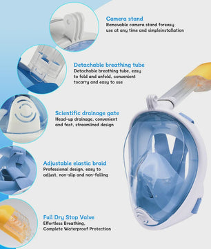 Full Face Duikmasker met Anti-Condens & Droog Systeem - Veilig Snorkelen & Zwemmen