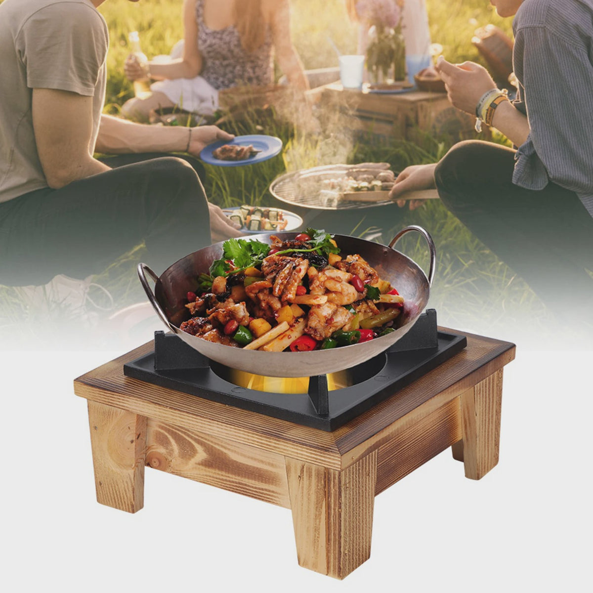 Draagbare Houtskooloven & Barbecue - Compacte Keukenuitrusting voor Buiten