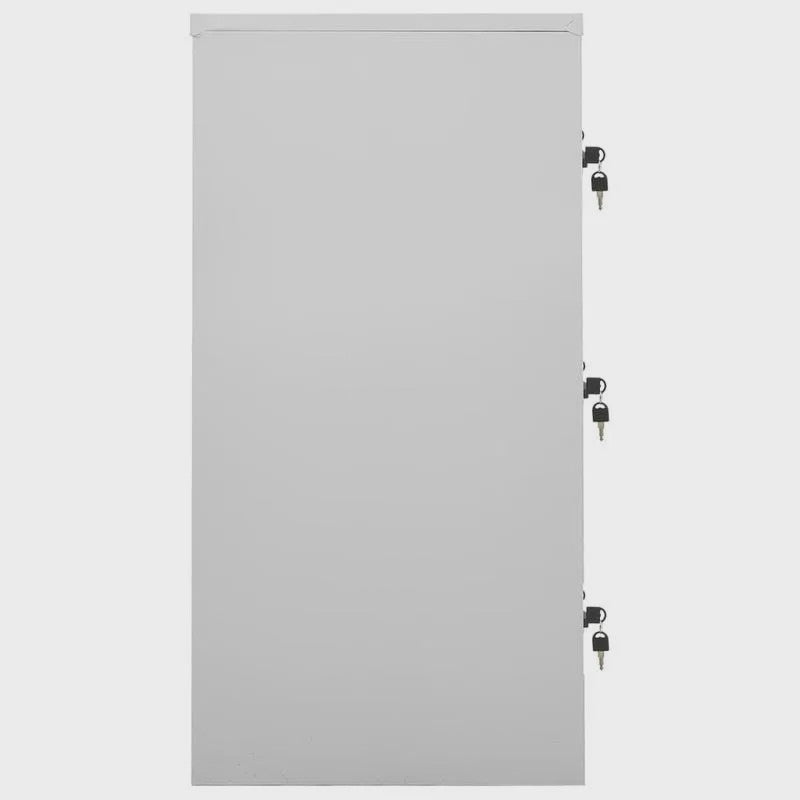 Grijze Lockerkast met Sleutelslot - 9 Vakken - Staal - 90x45x92.5 cm