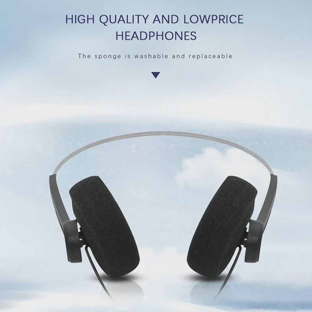 Retro 3.5mm Bedrade Koptelefoon - Universeel, Noise Cancelling, Lichtgewicht voor Muziek & Sport