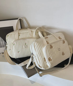 Grote Mommy Bag Baby Organizer - Stijlvolle Luiertas met Borduurwerk voor Moeder & Kind