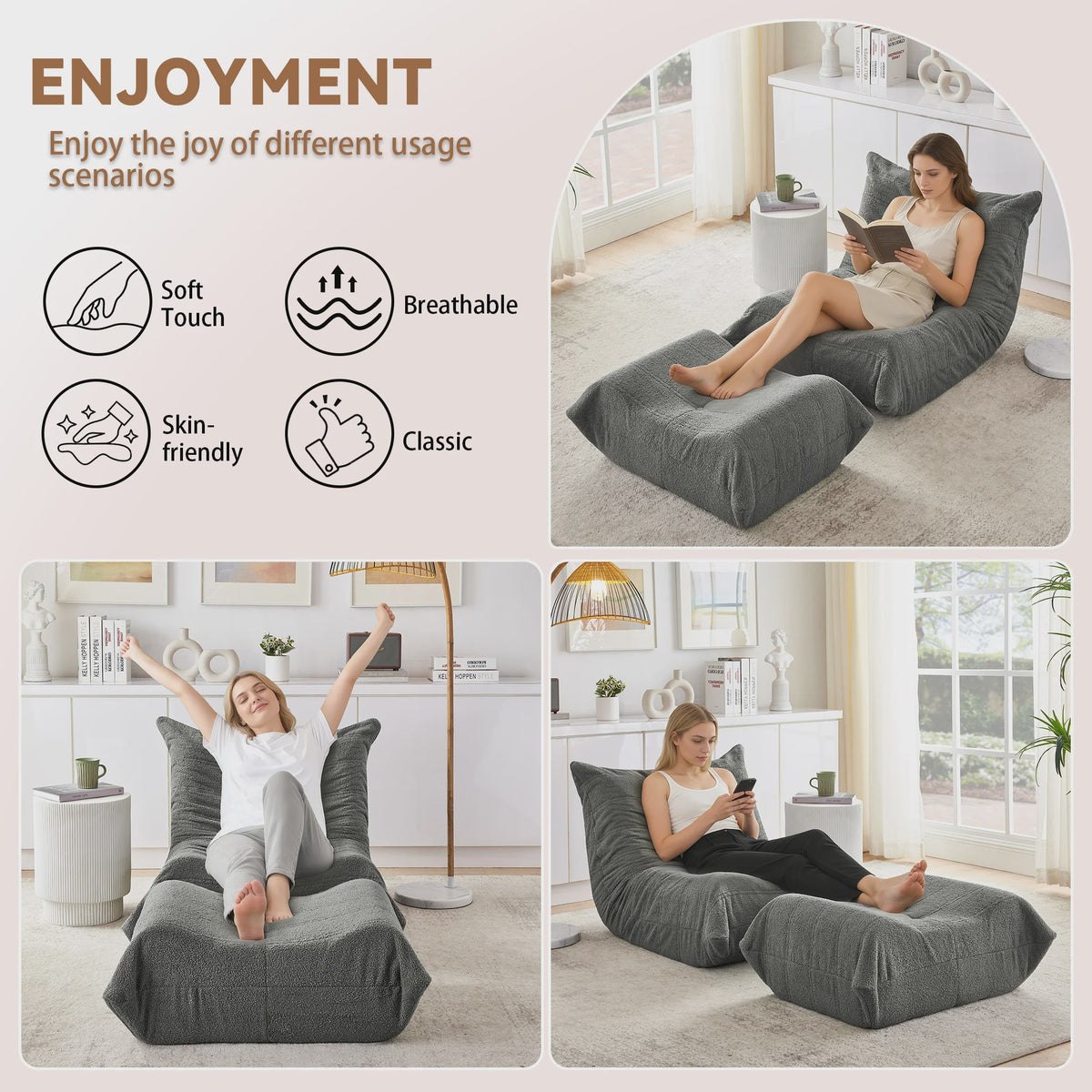 Moderne Lounge Sofa met Opbergruimte - Gestoffeerd en Comfortabel