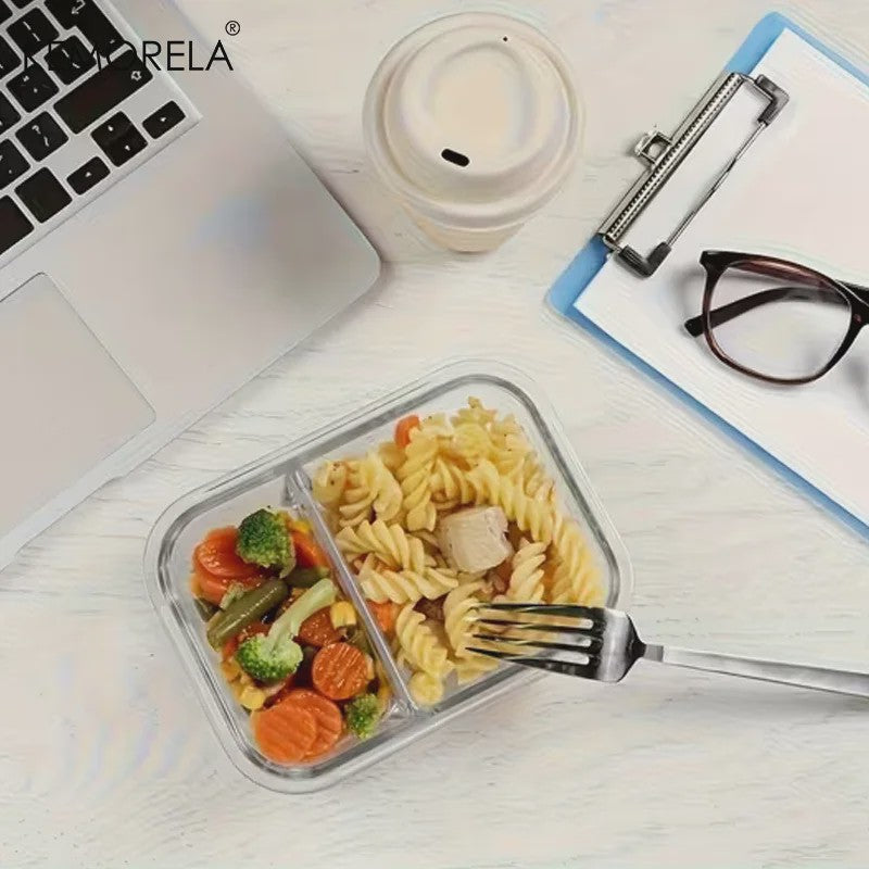 Glazen Lunchbox met 2/3 Compartimenten en Lekvrij Deksel - Herbruikbaar