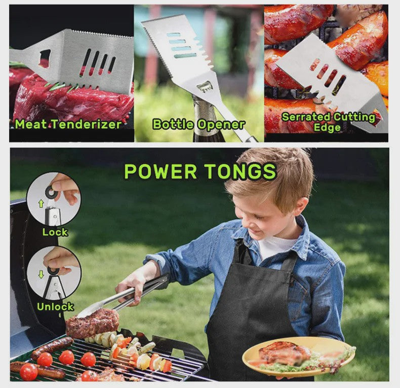 Complete Barbecue Set RVS - 15 Delig BBQ Gereedschap & Accessoires