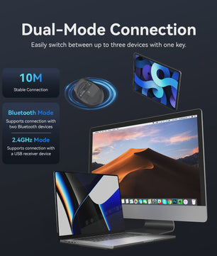 Vention Ergonomische Draadloze Muis: Bluetooth 5.1 & 2.4G Dual-Mode, 4000 DPI, Stille Knoppen