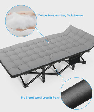Opvouwbaar Campingbed - Draagbaar en Robuust Kampeerbed voor Volwassenen - 200kg Draagvermogen